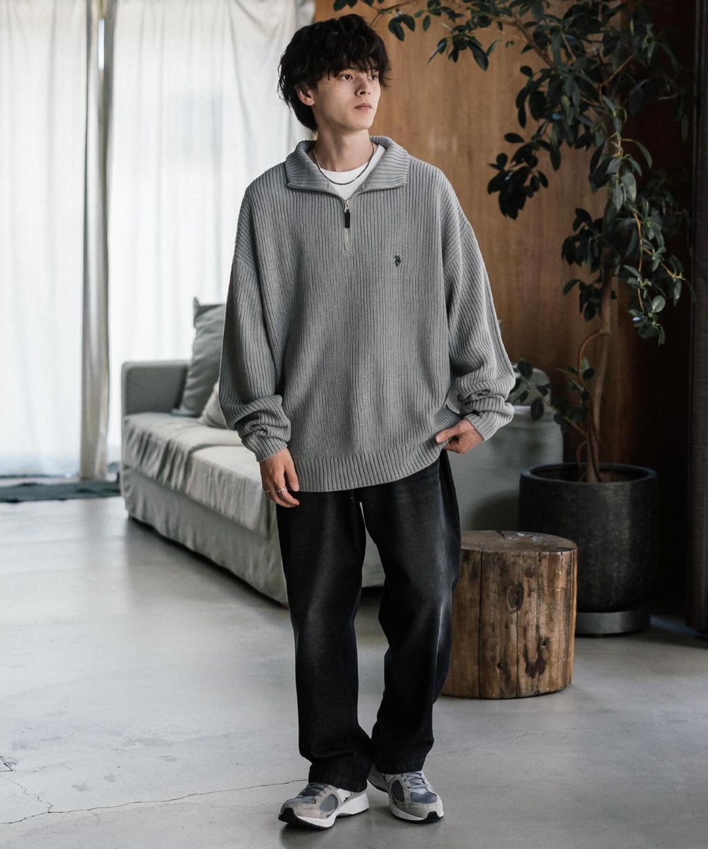 U.S. POLO ASSN. 半拉鍊寬鬆版型針織毛衣_20