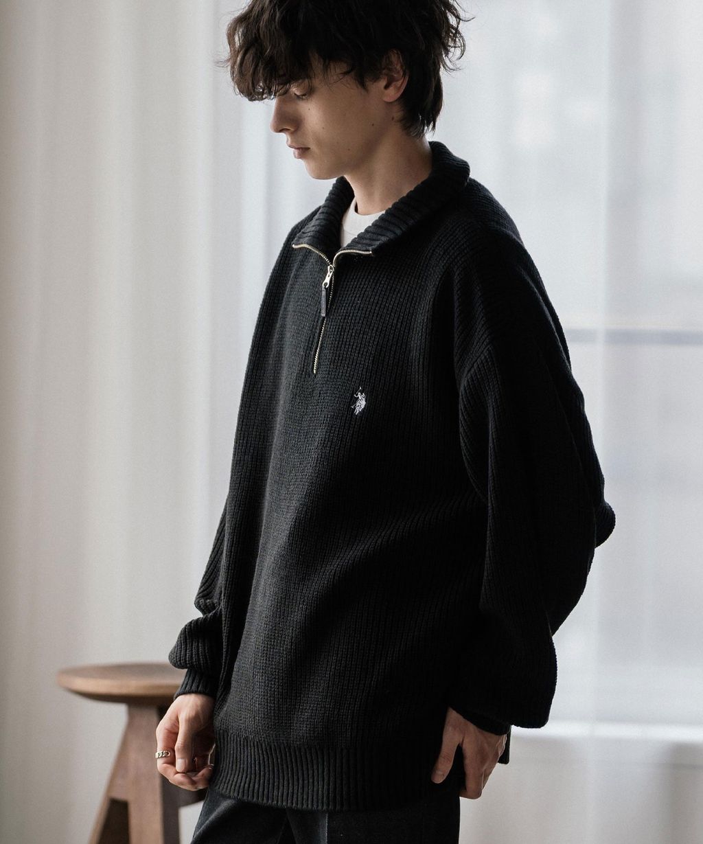 U.S. POLO ASSN. 半拉鍊寬鬆版型針織毛衣_13