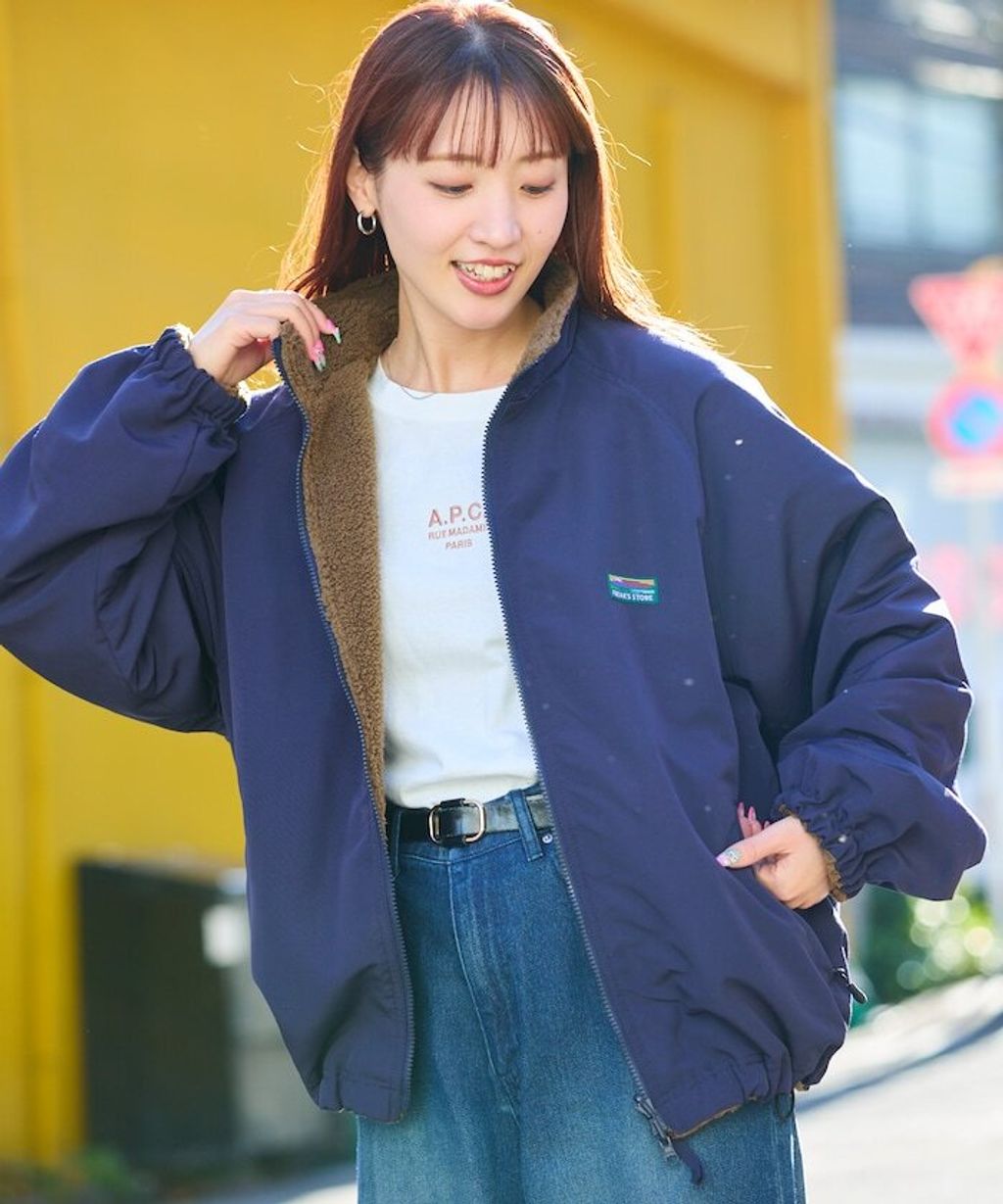 FREAKS STORE 寬鬆版型尼龍x刷毛雙面穿立領夾克_3