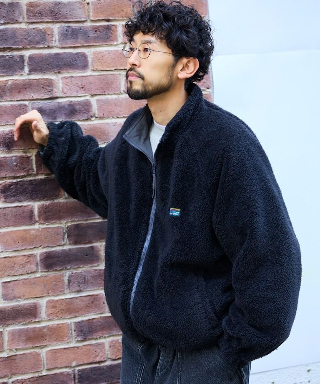 FREAKS STORE 寬鬆版型尼龍x刷毛雙面穿立領夾克_65