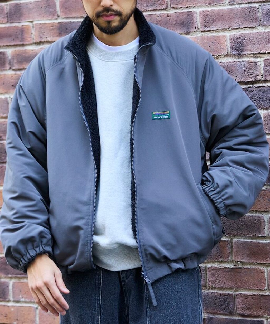 FREAKS STORE 寬鬆版型尼龍x刷毛雙面穿立領夾克_60