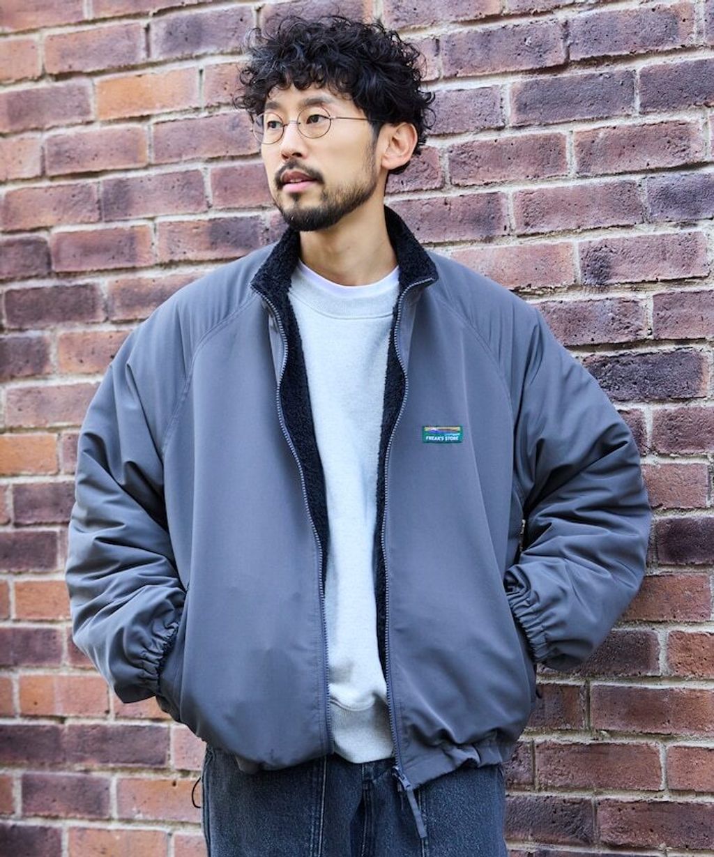 FREAKS STORE 寬鬆版型尼龍x刷毛雙面穿立領夾克_59