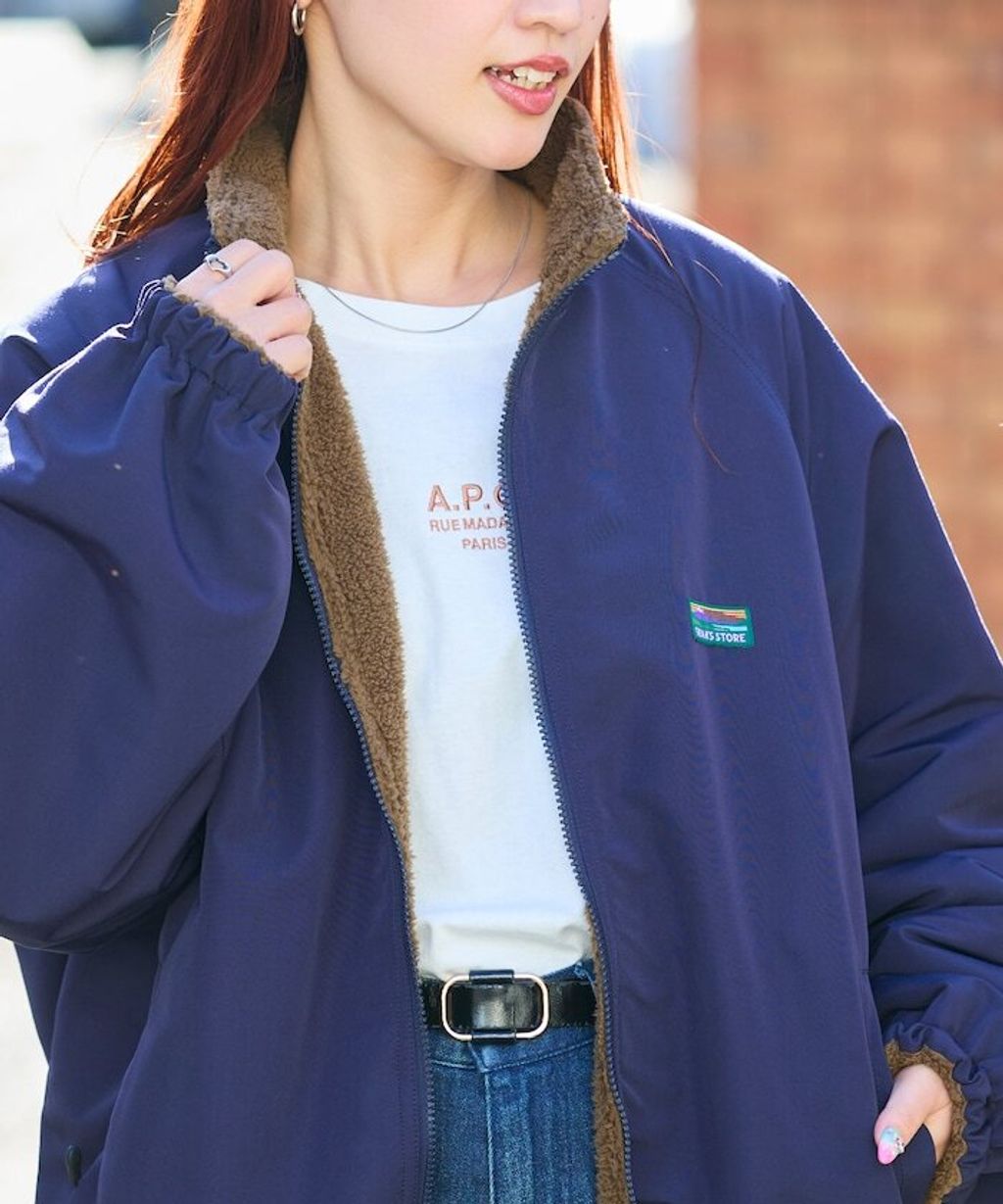 FREAKS STORE 寬鬆版型尼龍x刷毛雙面穿立領夾克_48