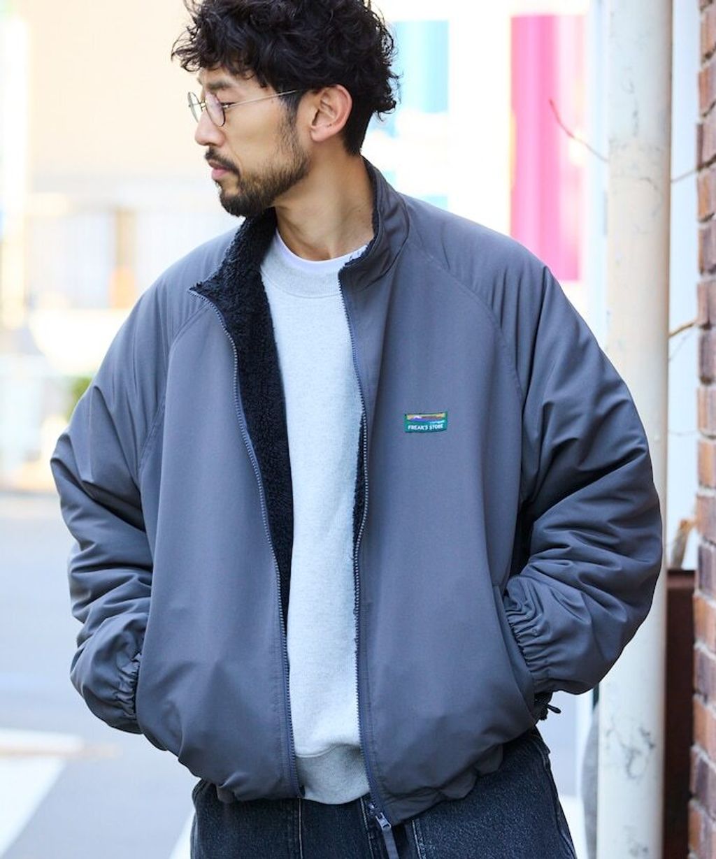 FREAKS STORE 寬鬆版型尼龍x刷毛雙面穿立領夾克_58