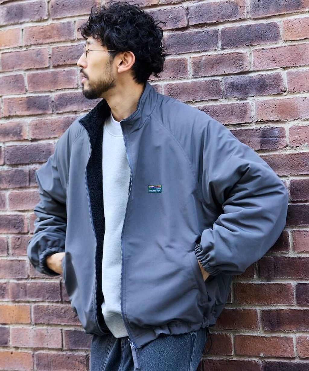 FREAKS STORE 寬鬆版型尼龍x刷毛雙面穿立領夾克_62