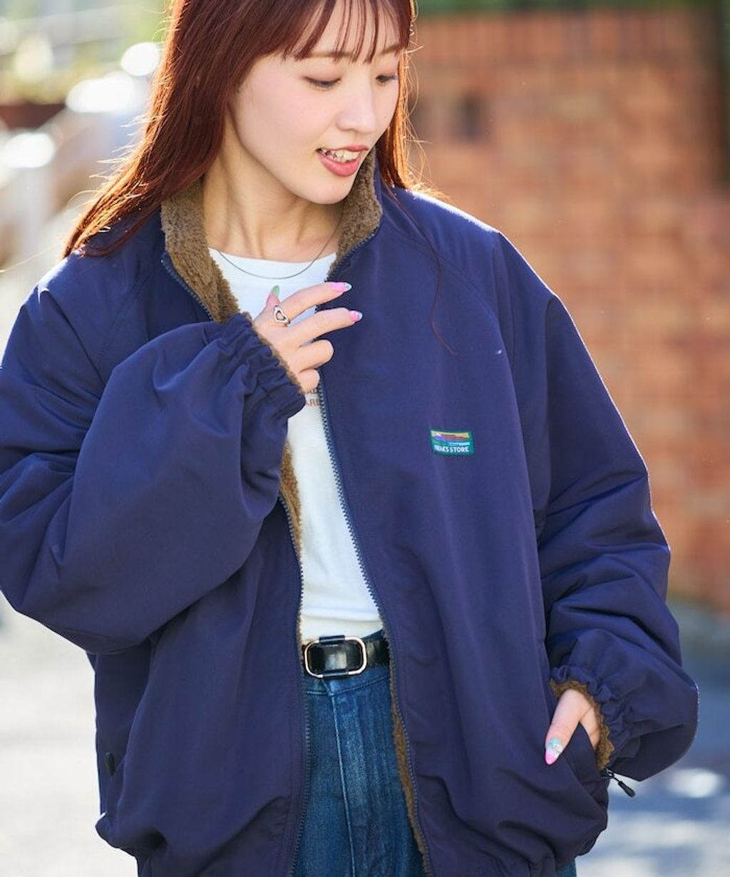 FREAKS STORE 寬鬆版型尼龍x刷毛雙面穿立領夾克_50