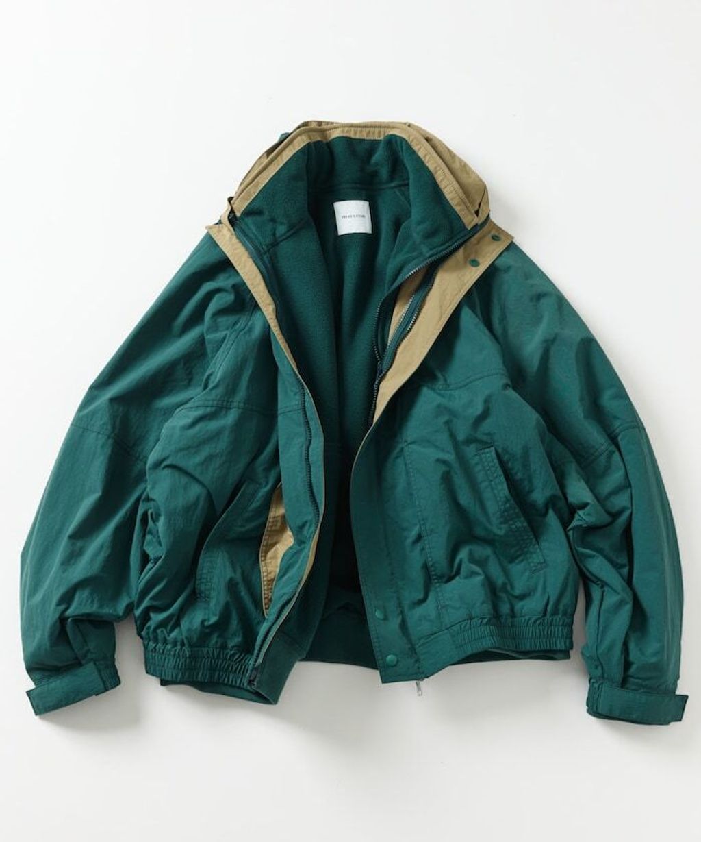 FREAKS STORE 3WAY 寬鬆版型尼龍×刷毛可拆式衣領外套_30