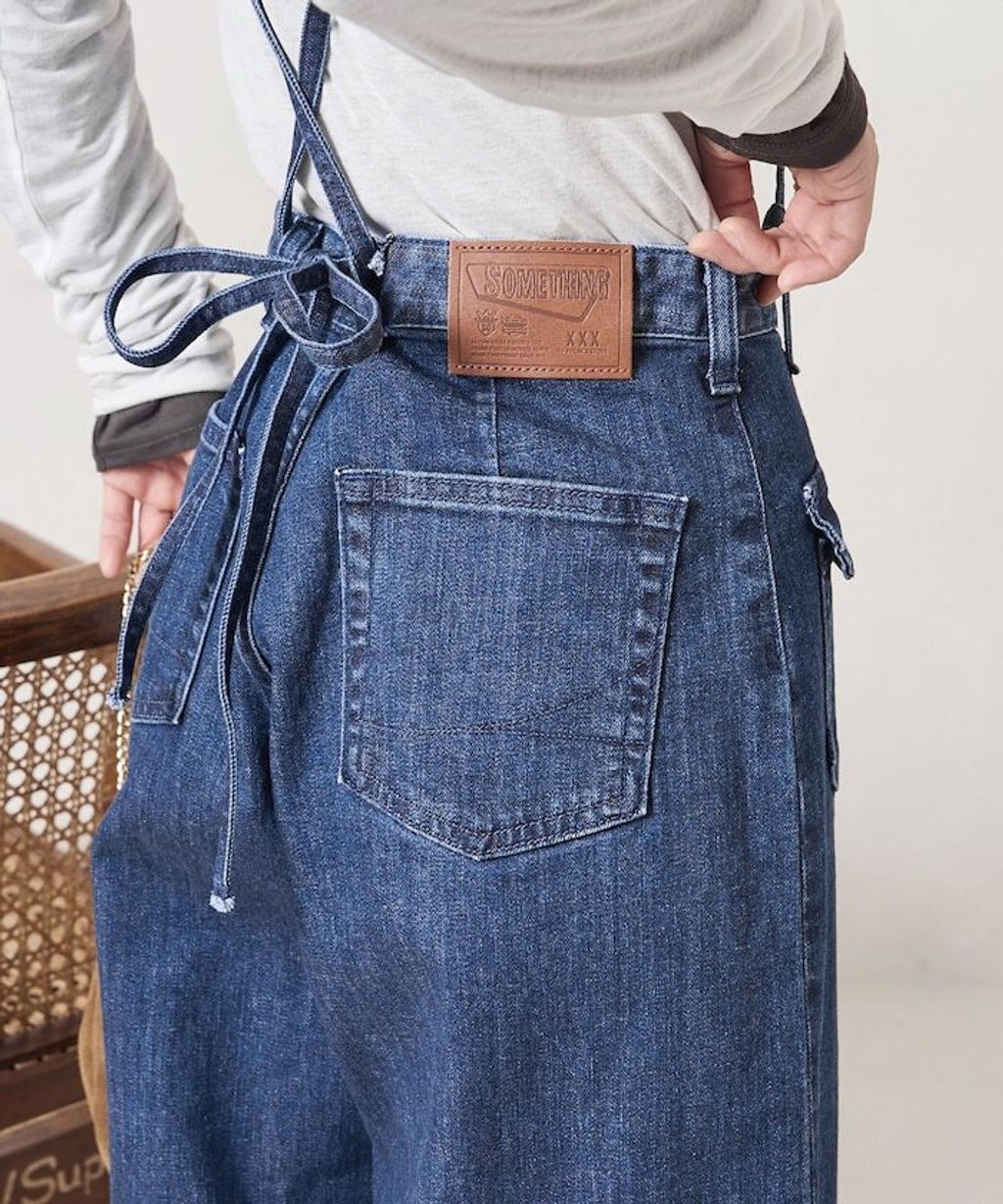 FREAKS STORE x SOMETHING 寬版顯瘦細吊帶丹寧褲 (一褲多穿)_32
