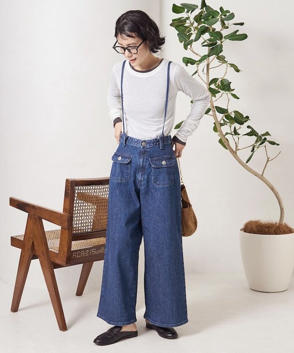FREAKS STORE x SOMETHING 寬版顯瘦細吊帶丹寧褲 (一褲多穿)_25