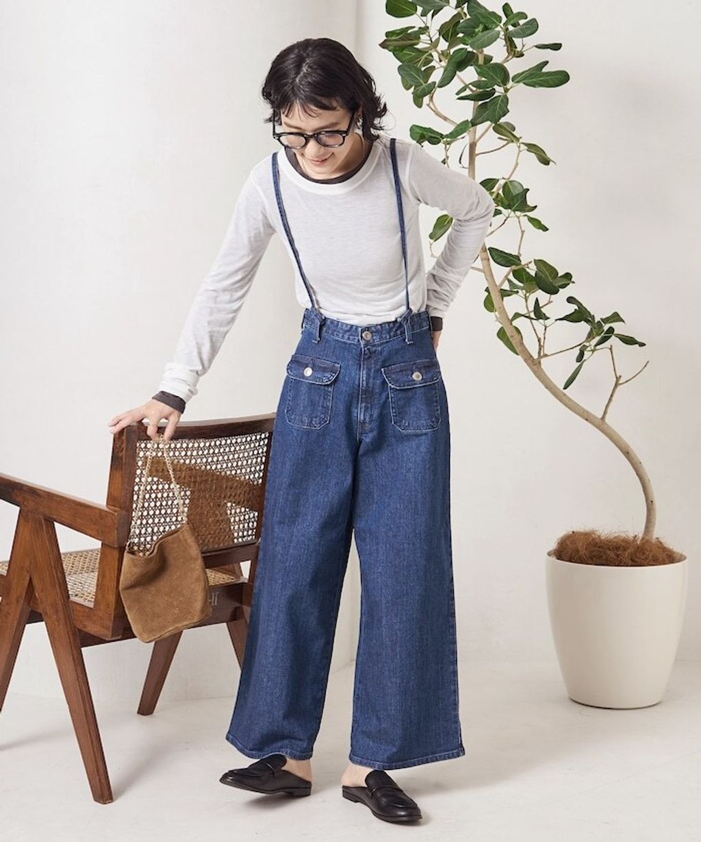 FREAKS STORE x SOMETHING 寬版顯瘦細吊帶丹寧褲 (一褲多穿)_24