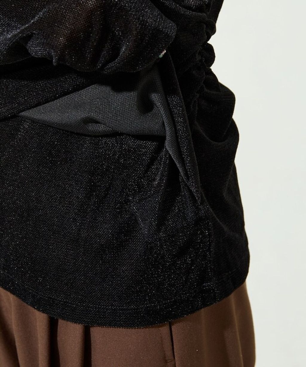 FREAKS STORE 透膚植絨掛脖層次長袖上衣_49