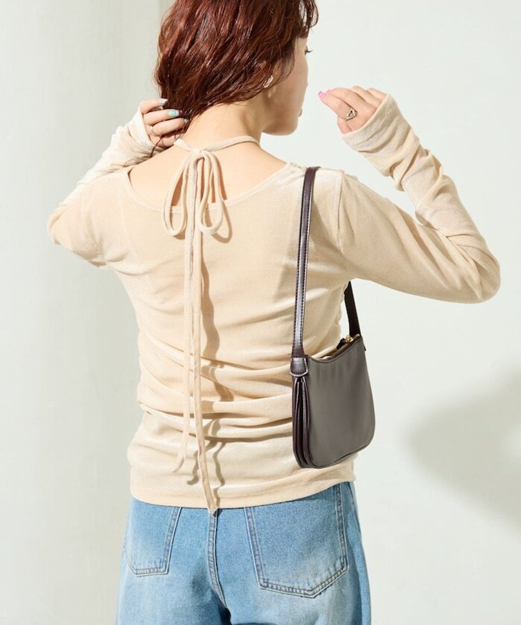 FREAKS STORE 透膚植絨掛脖層次長袖上衣_27