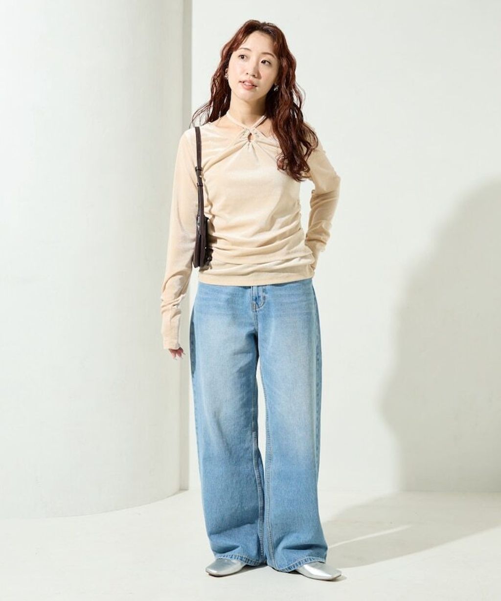 FREAKS STORE 透膚植絨掛脖層次長袖上衣_28