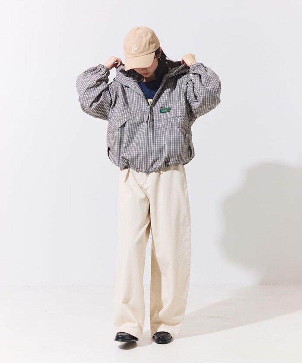 Foxfire × FREAKS STORE 輕量格紋連帽拉鍊下擺抽繩外套_9