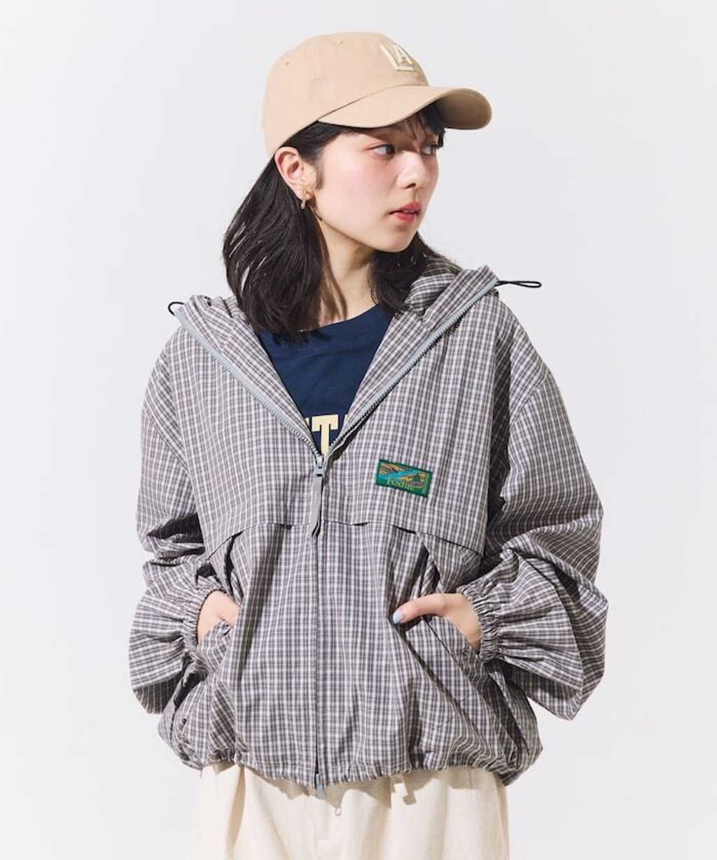 Foxfire × FREAKS STORE 輕量格紋連帽拉鍊下擺抽繩外套_10