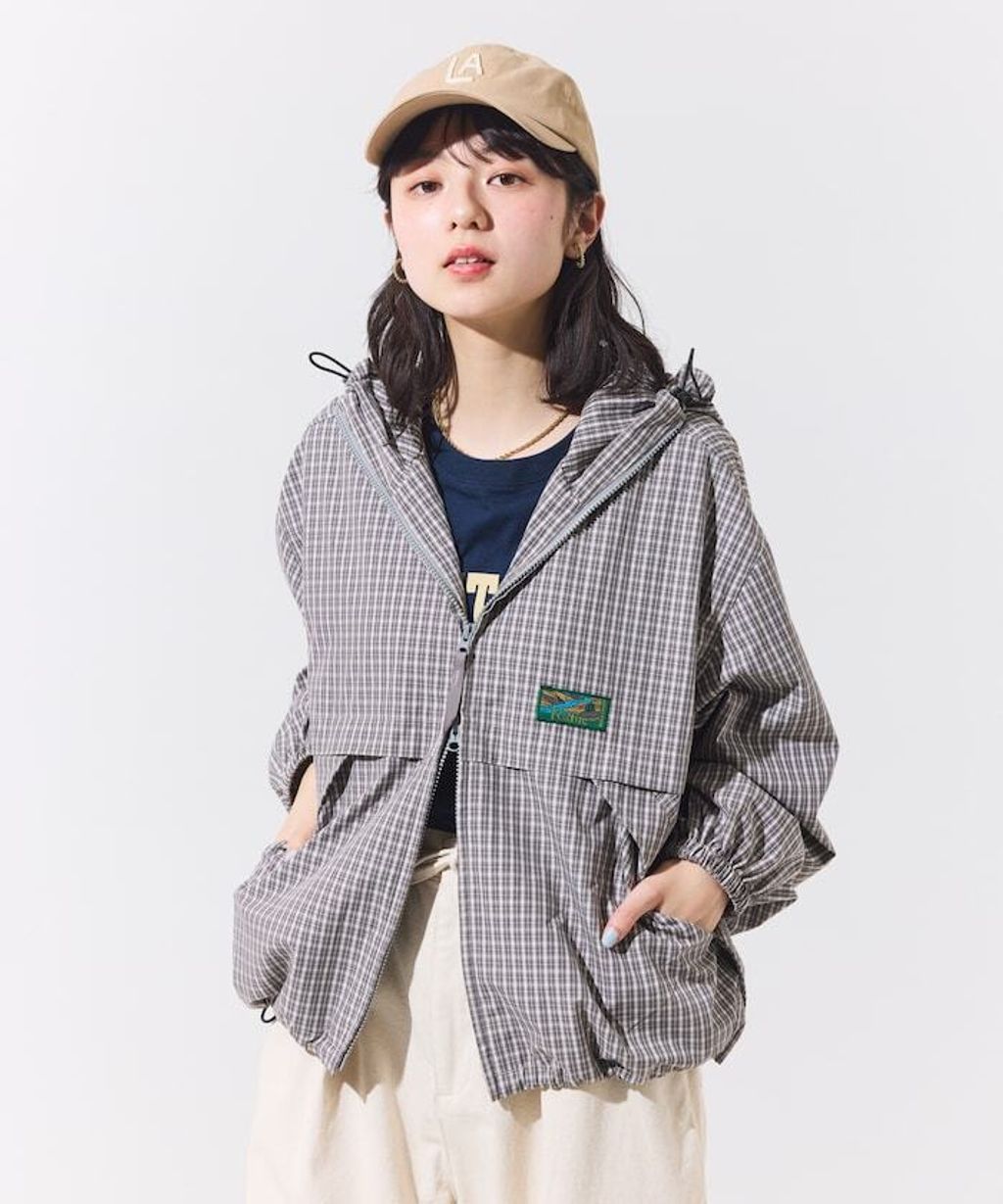 Foxfire × FREAKS STORE 輕量格紋連帽拉鍊下擺抽繩外套_18