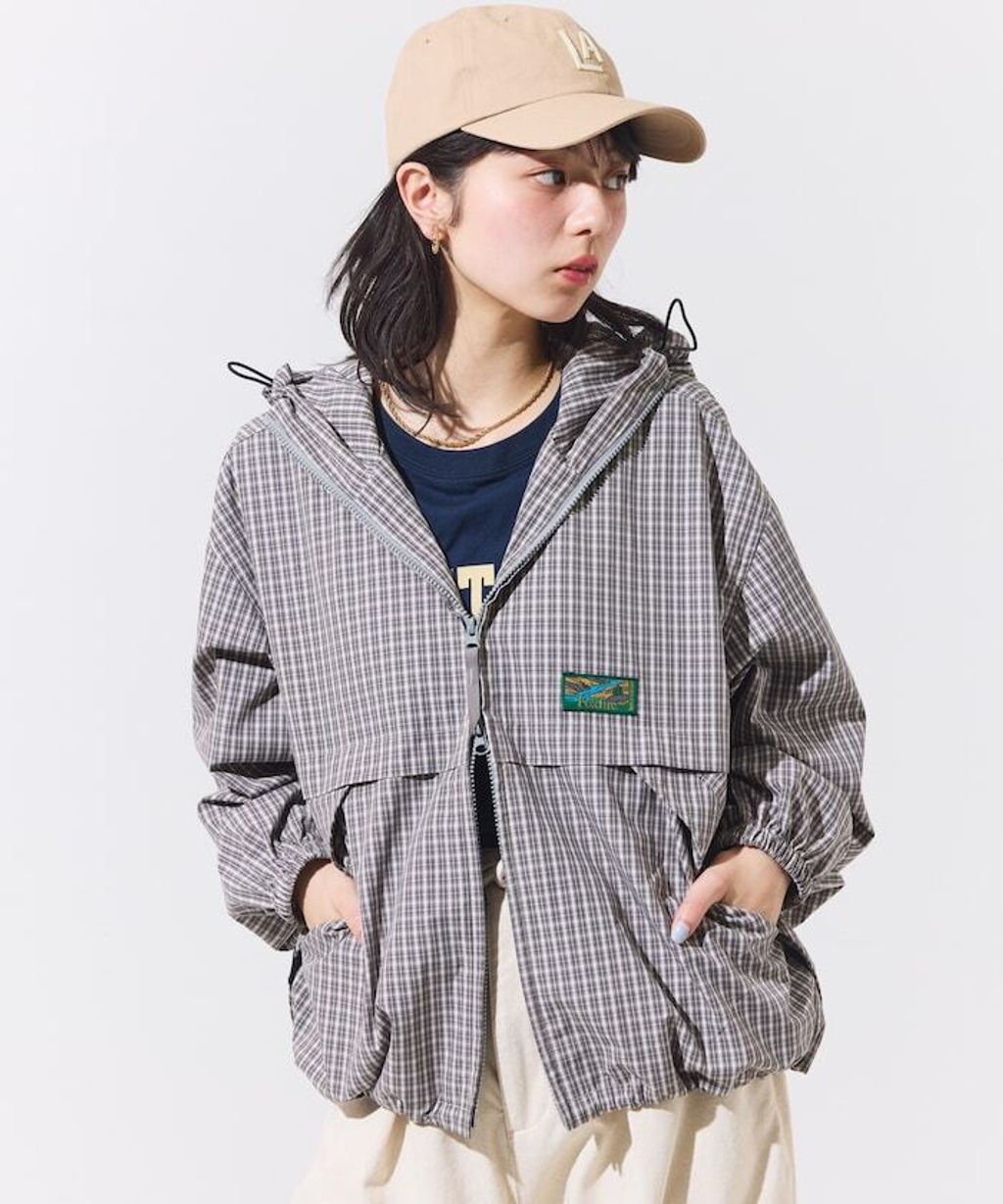 Foxfire × FREAKS STORE 輕量格紋連帽拉鍊下擺抽繩外套_16