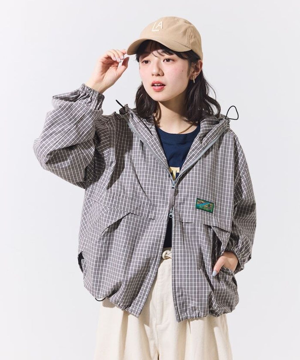 Foxfire × FREAKS STORE 輕量格紋連帽拉鍊下擺抽繩外套_19