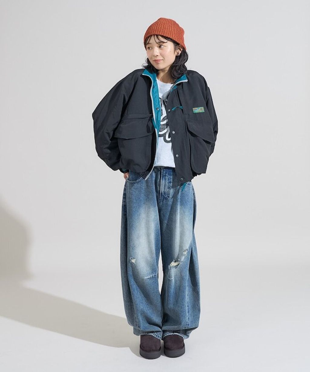 Foxfire × FREAKS STORE 雙拉鍊短版復古風尼龍外套_34