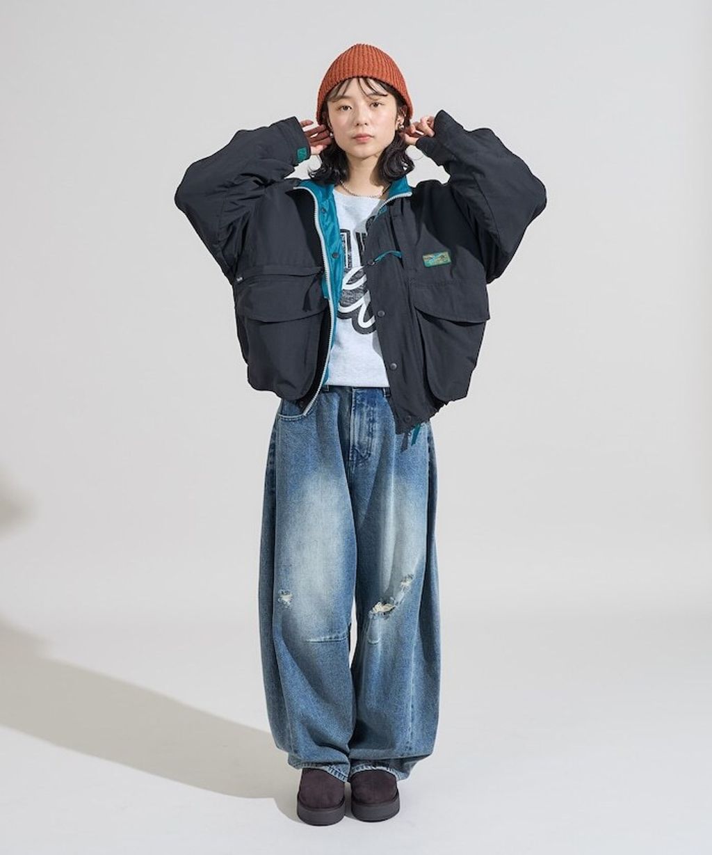 Foxfire × FREAKS STORE 雙拉鍊短版復古風尼龍外套_36