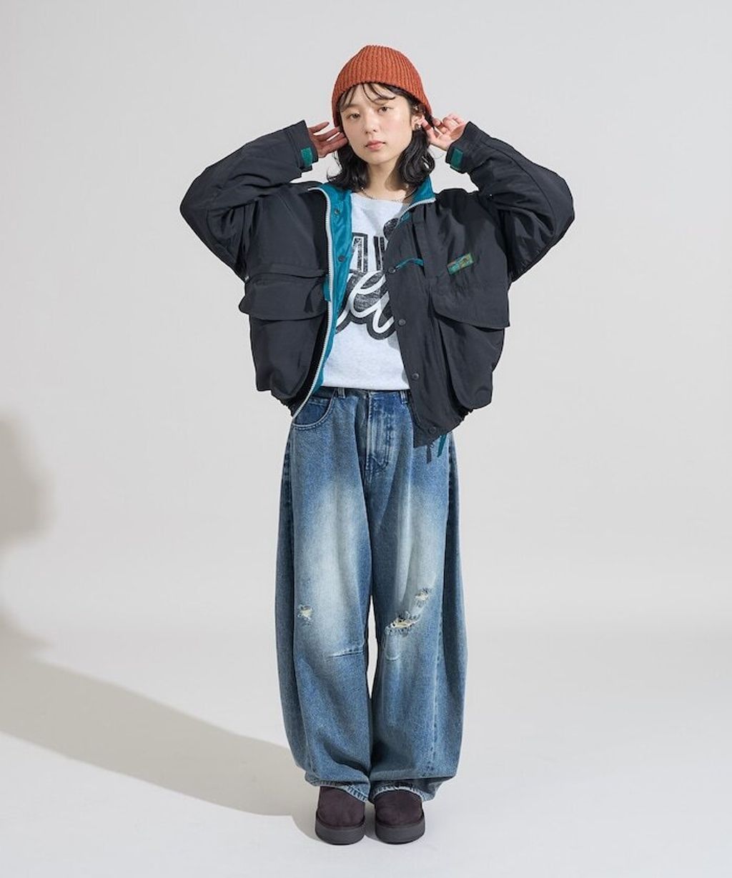 Foxfire × FREAKS STORE 雙拉鍊短版復古風尼龍外套_35