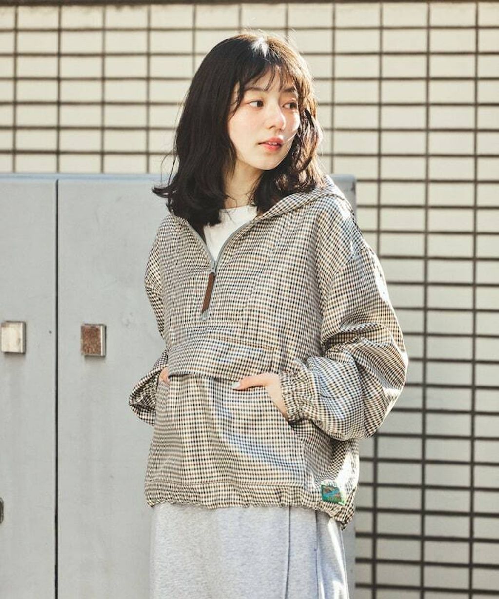 Foxfire × FREAKS STORE New Destination英倫格紋半襟連帽抽繩外套_1