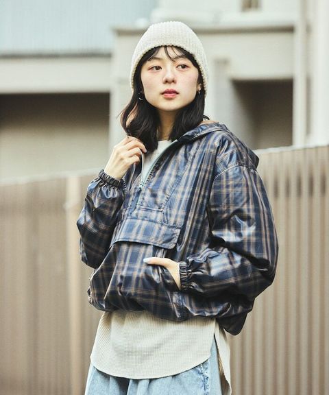 Foxfire × FREAKS STORE New Destination英倫格紋半襟連帽抽繩外套_2