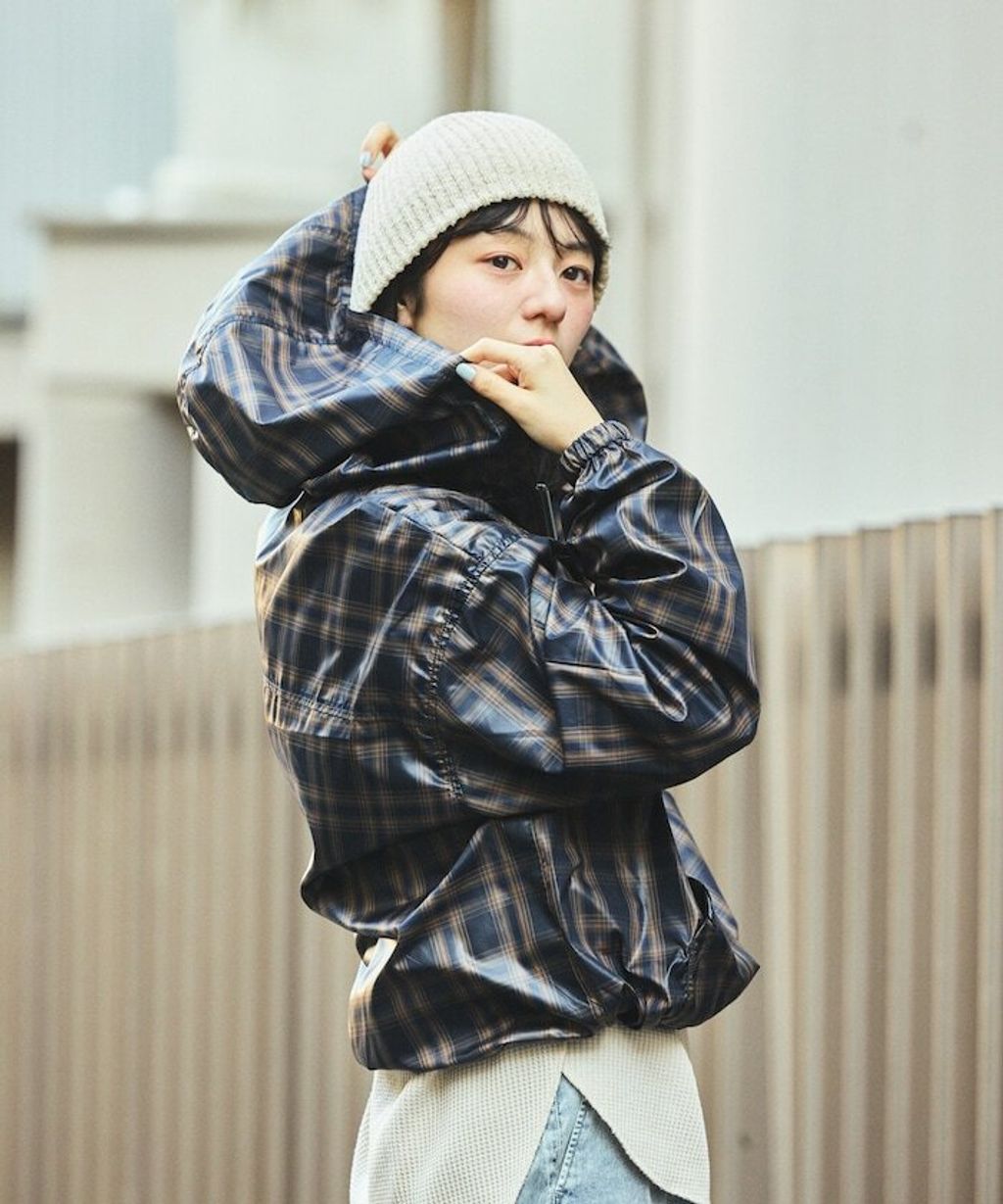 Foxfire × FREAKS STORE New Destination英倫格紋半襟連帽抽繩外套_13