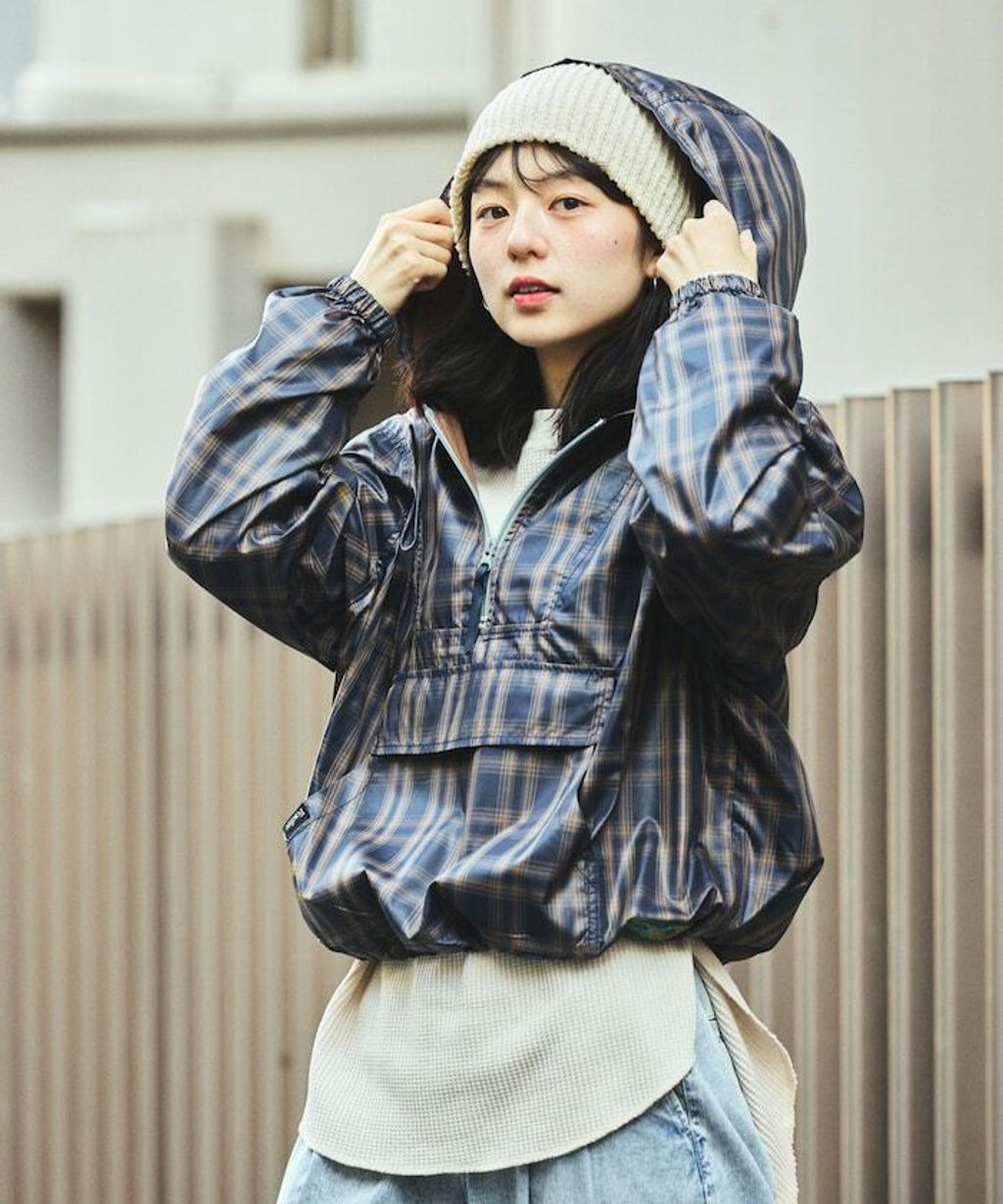 Foxfire × FREAKS STORE New Destination英倫格紋半襟連帽抽繩外套_11