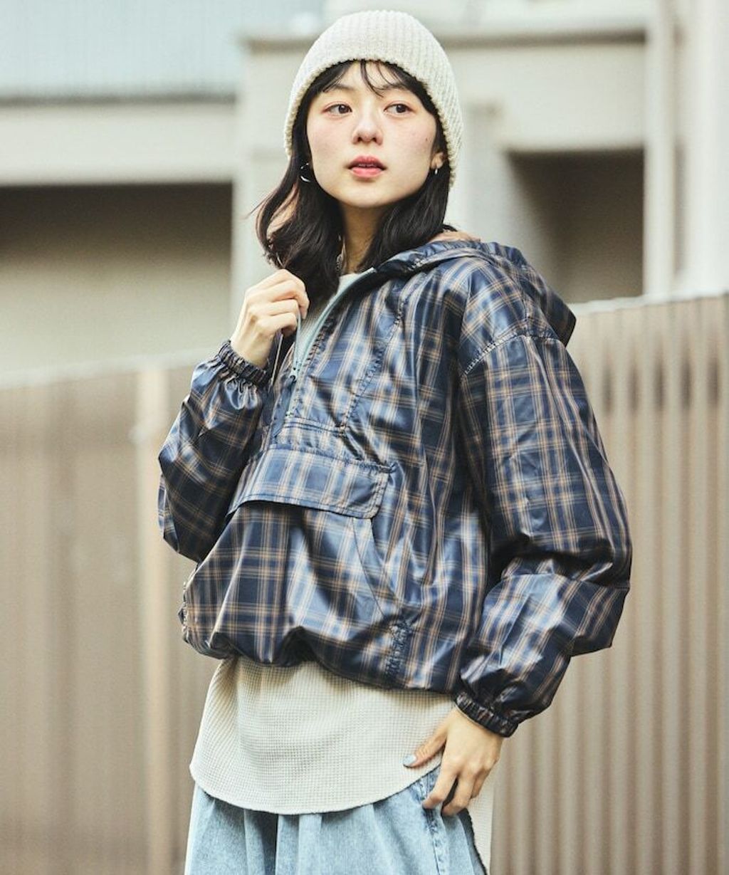 Foxfire × FREAKS STORE New Destination英倫格紋半襟連帽抽繩外套_9