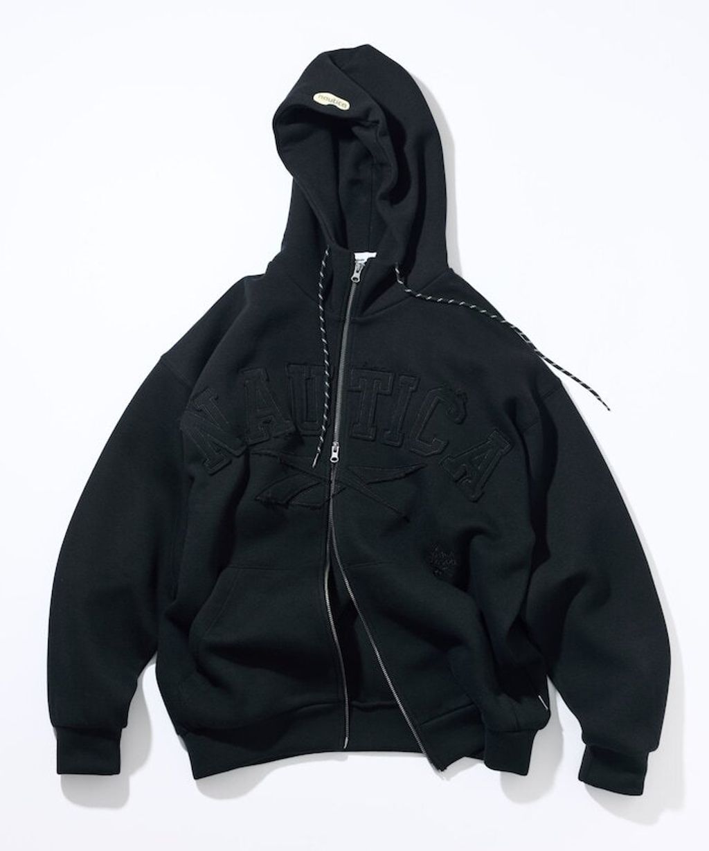 Reebok × NAUTICA 立體拼接Arch Logo太空棉雙拉鍊連帽外套_17