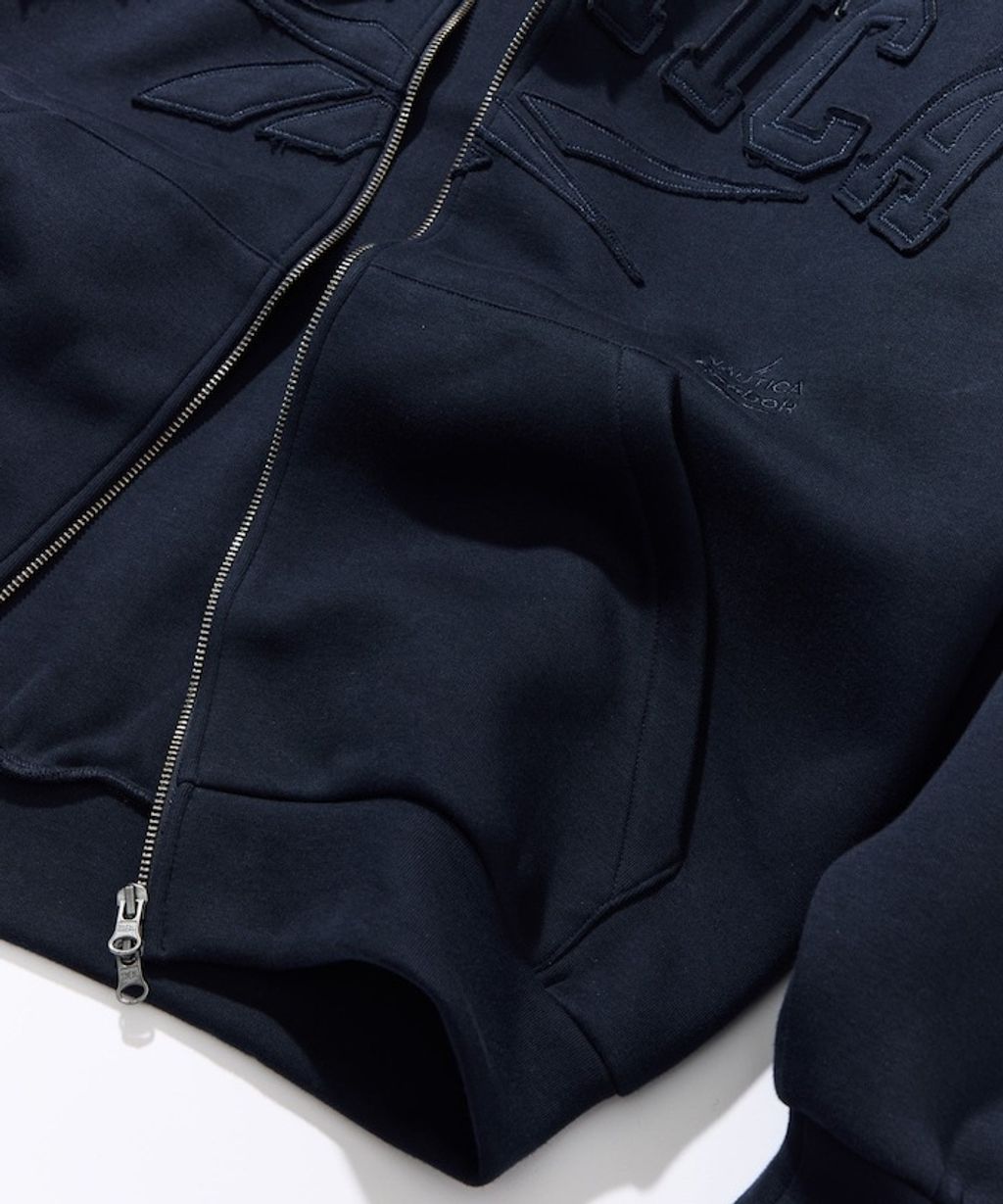 Reebok × NAUTICA 立體拼接Arch Logo太空棉雙拉鍊連帽外套_27