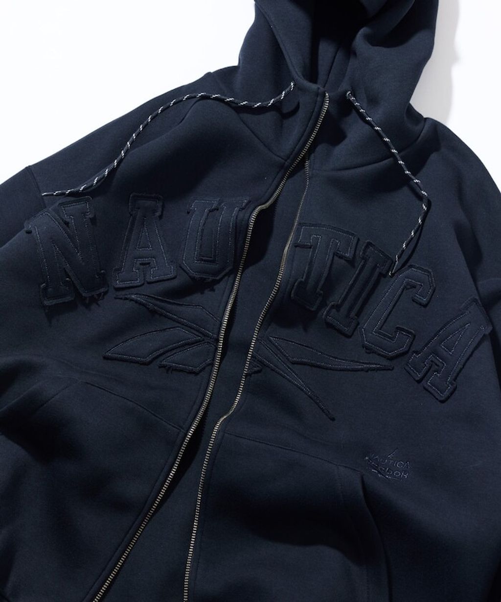 Reebok × NAUTICA 立體拼接Arch Logo太空棉雙拉鍊連帽外套_26