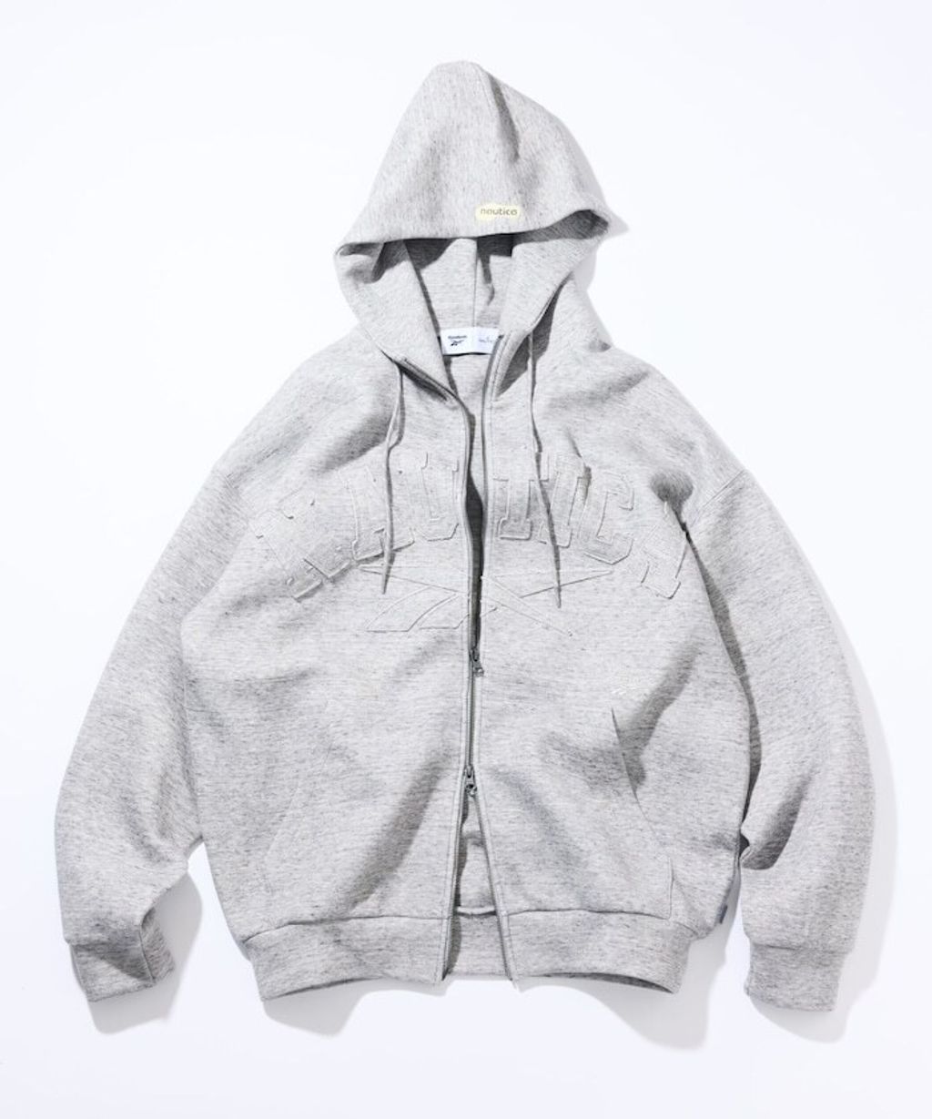 Reebok × NAUTICA 立體拼接Arch Logo太空棉雙拉鍊連帽外套_11