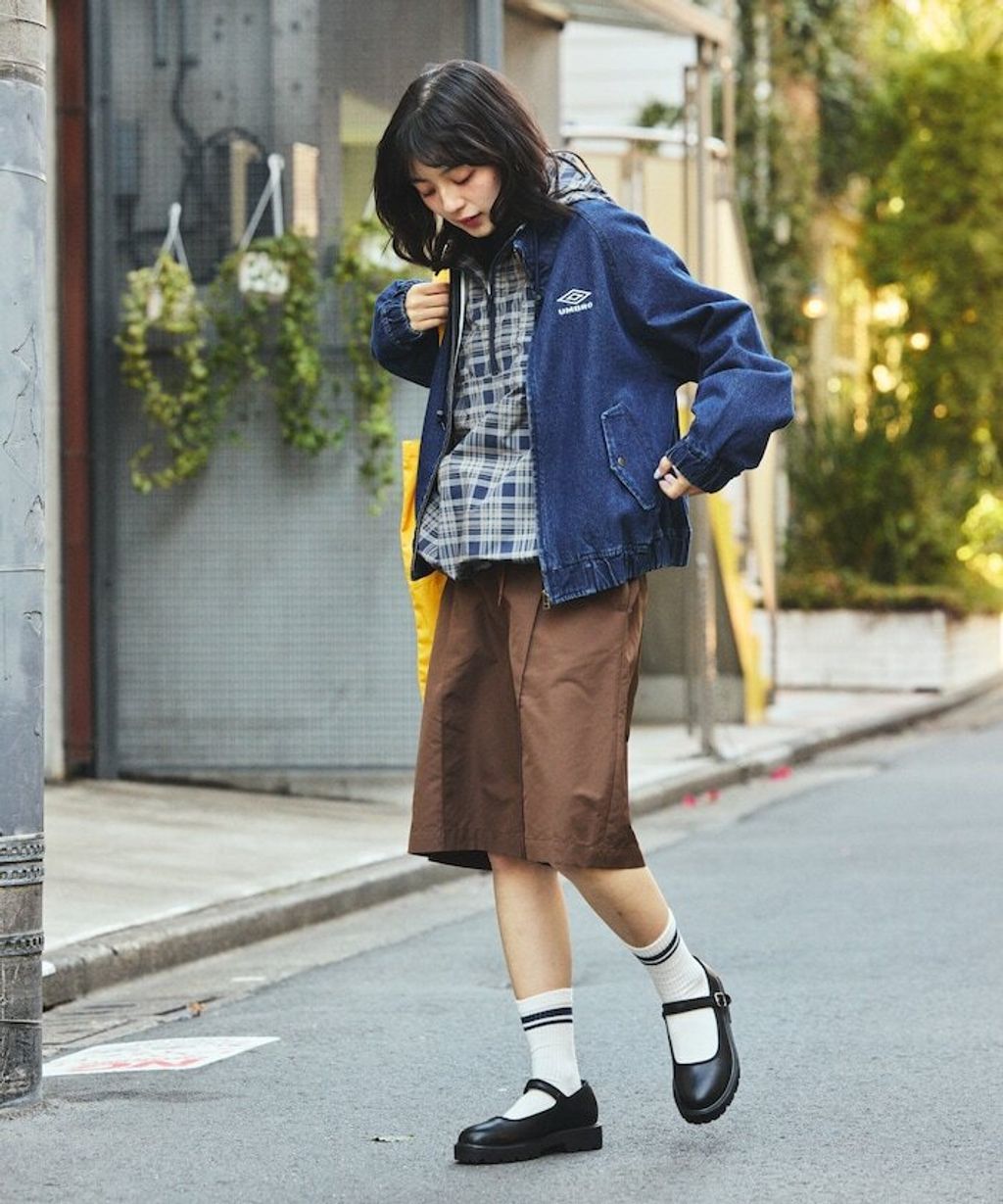 UMBRO × FREAKS STORE 刺繡Logo立領水染丹寧外套(女款)_18