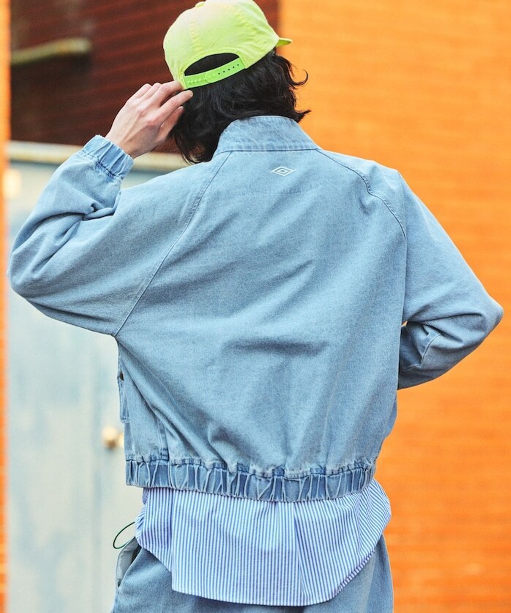 UMBRO × FREAKS STORE 刺繡Logo立領水染丹寧外套(男款)_11