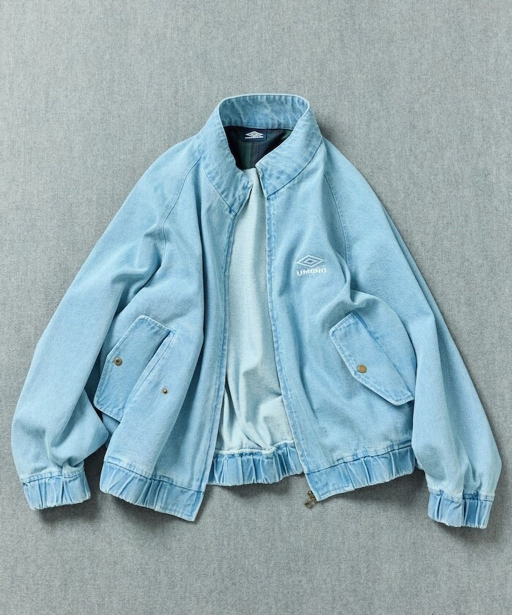 UMBRO × FREAKS STORE 刺繡Logo立領水染丹寧外套(男款)_25