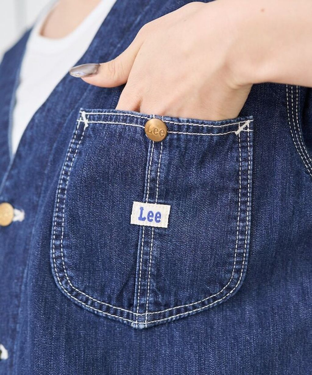 LEE × FREAKS STORE 復古丹寧縫線Oversize無領工裝外套_38