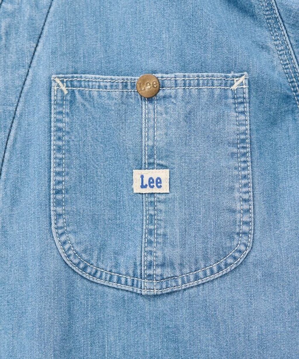 LEE × FREAKS STORE 復古丹寧縫線Oversize無領工裝外套_28