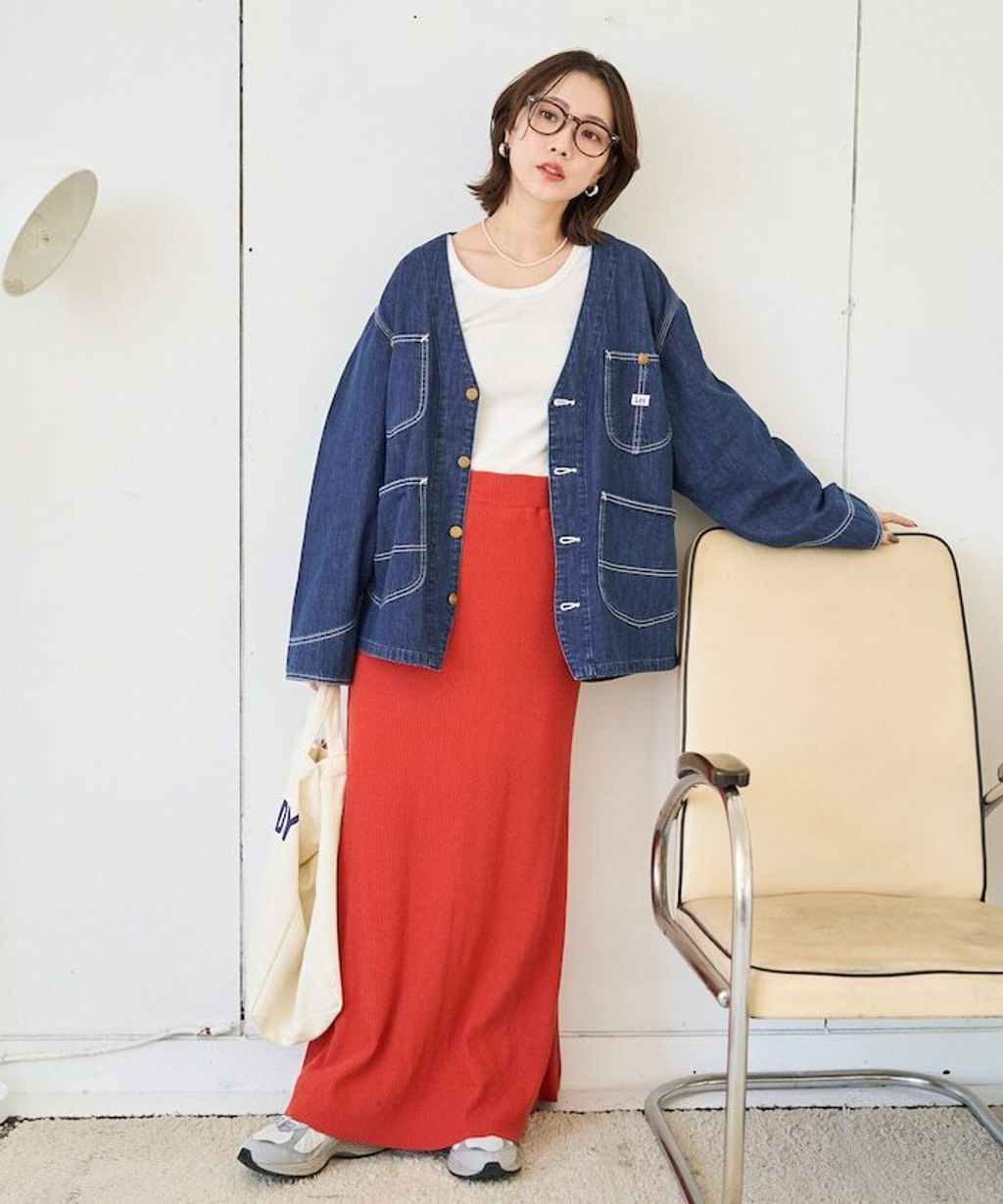 LEE × FREAKS STORE 復古丹寧縫線Oversize無領工裝外套_4