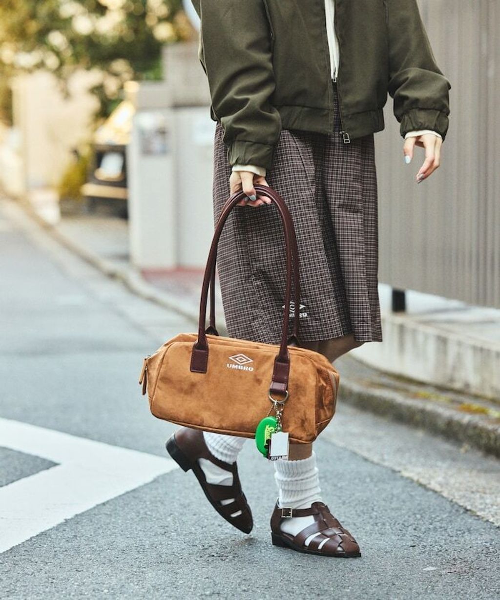 UMBRO × FREAKS STORE 刺繡Logo麂皮感波士頓包_13