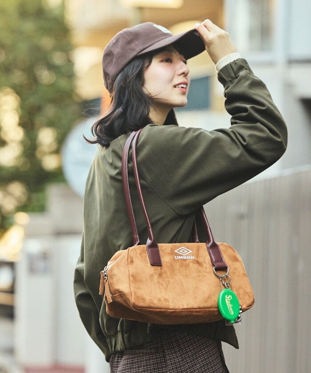 UMBRO × FREAKS STORE 刺繡Logo麂皮感波士頓包_10