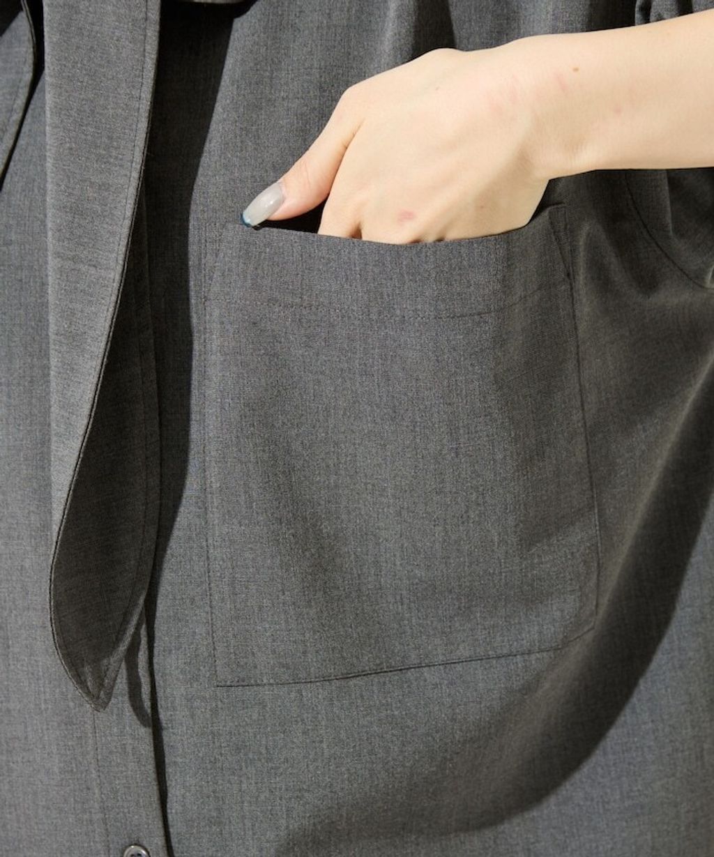 FREAKS STORE 設計感領結連帽長版襯衫_41