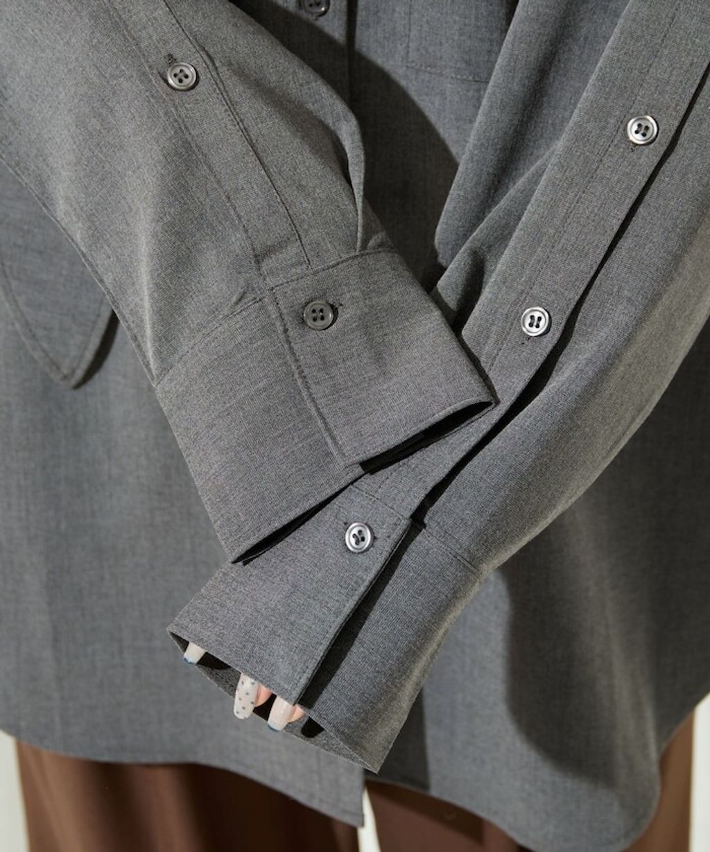 FREAKS STORE 設計感領結連帽長版襯衫_37