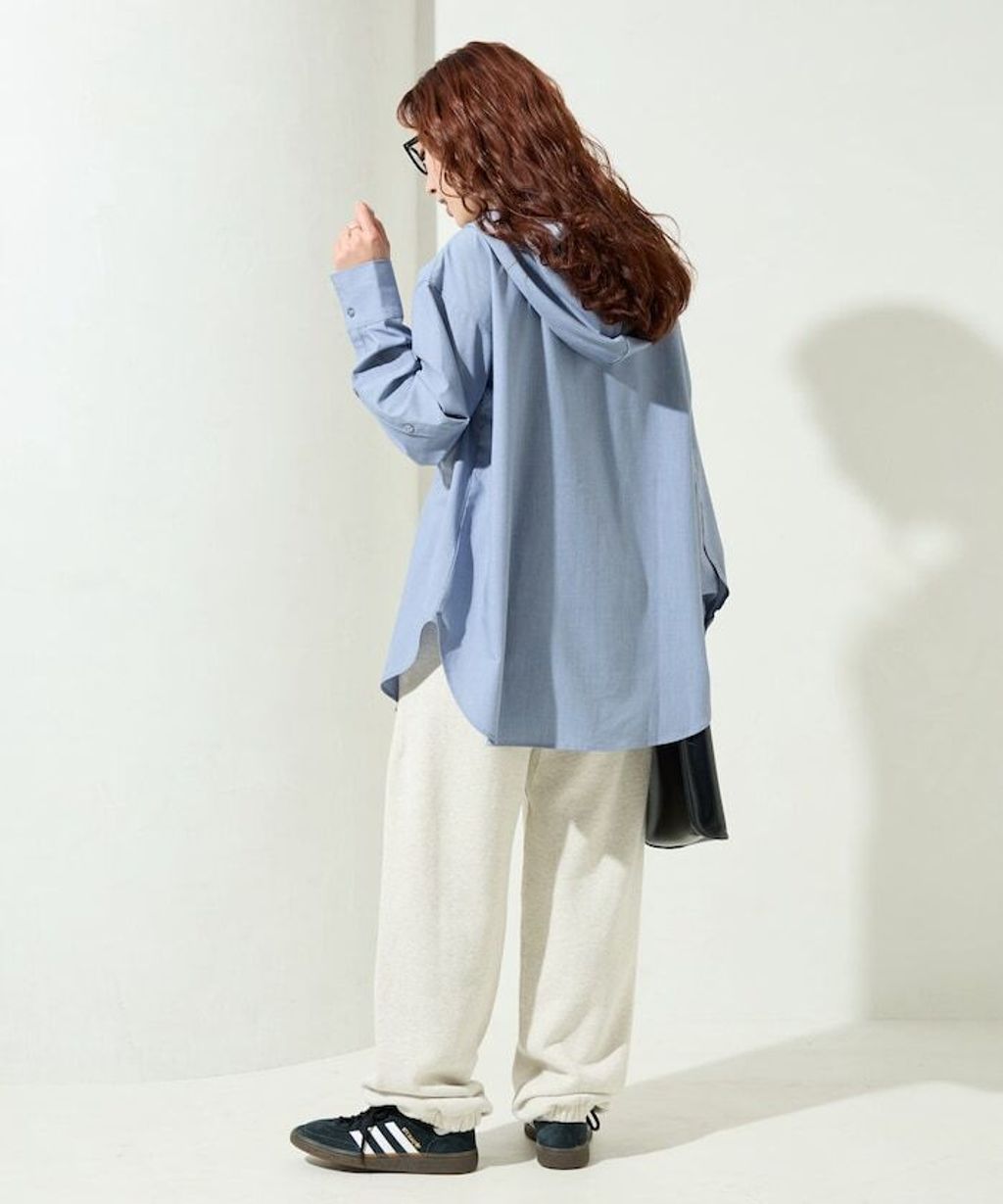 FREAKS STORE 設計感領結連帽長版襯衫_24