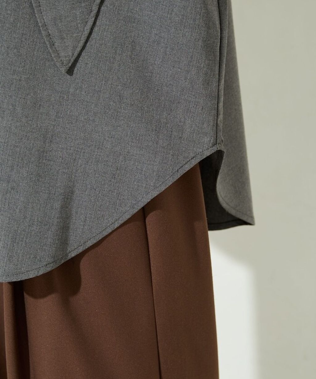 FREAKS STORE 設計感領結連帽長版襯衫_36