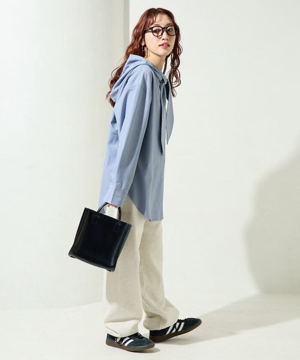 FREAKS STORE 設計感領結連帽長版襯衫_22