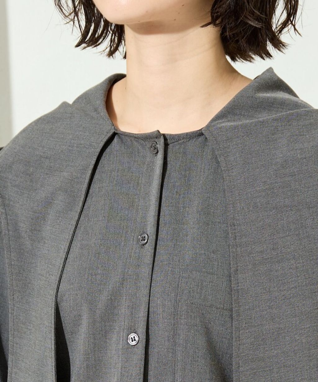 FREAKS STORE 設計感領結連帽長版襯衫_33