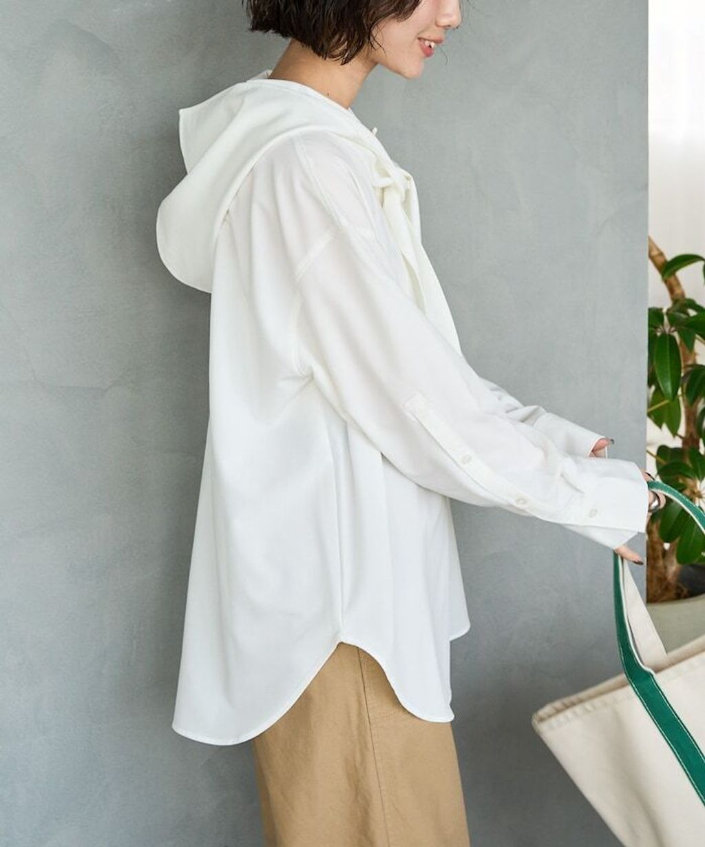 FREAKS STORE 設計感領結連帽長版襯衫_9