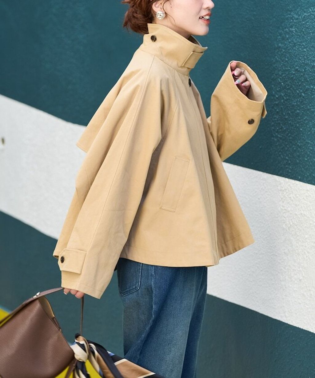 FREAKS STORE 短版傘擺廓型風衣_31